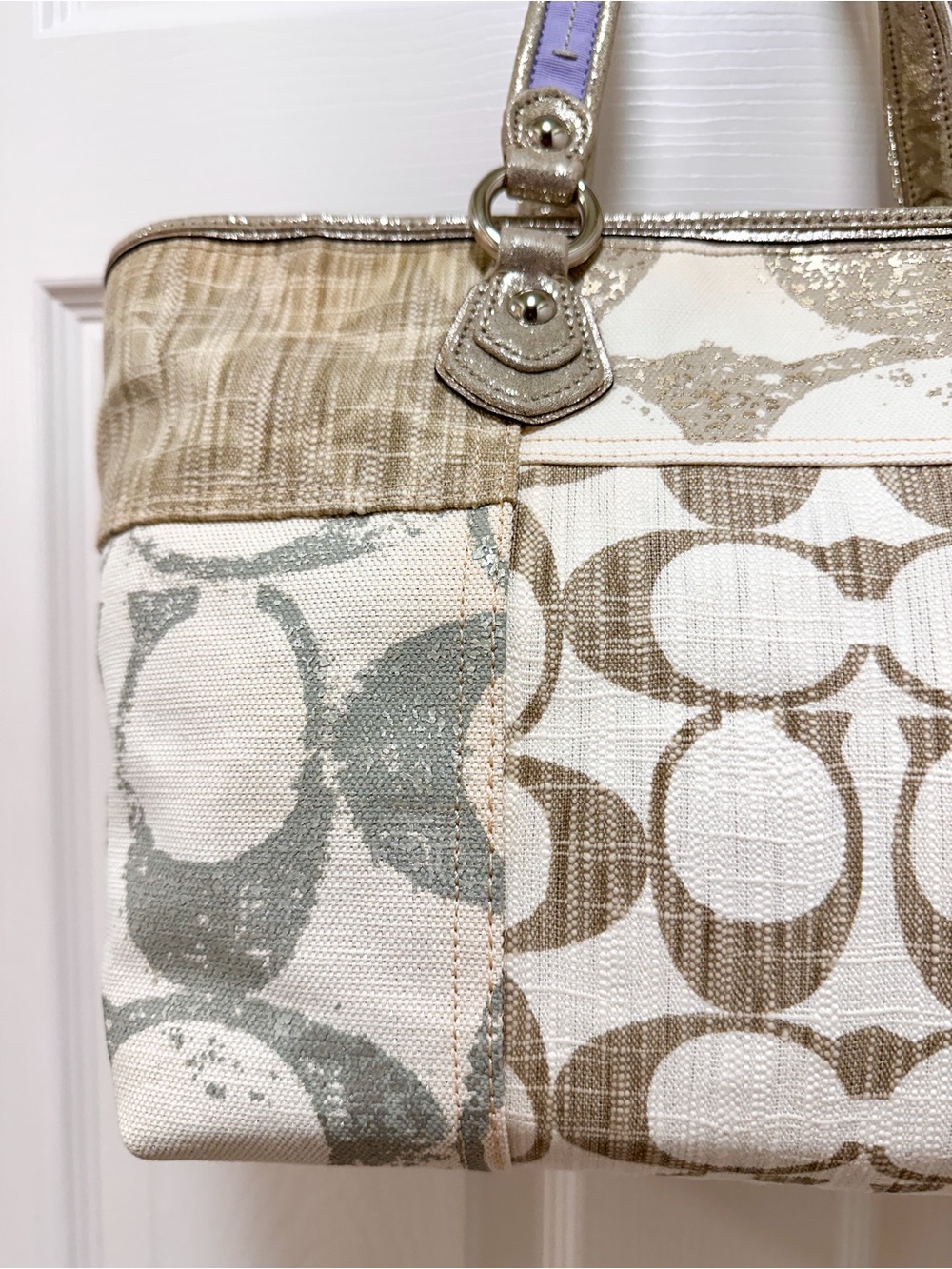 Coach Poppy Patchwork Glam Tote Signature Canvas - Picture 10 of 17